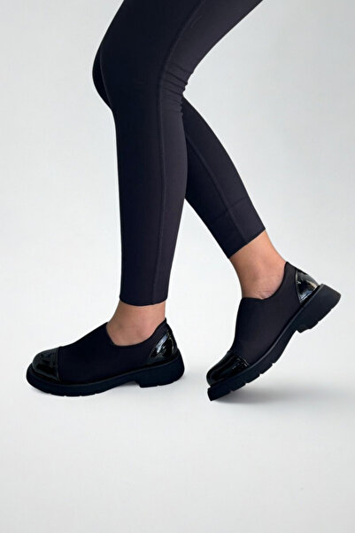 inizio Black Diver Fabric Women's Loafer P9059