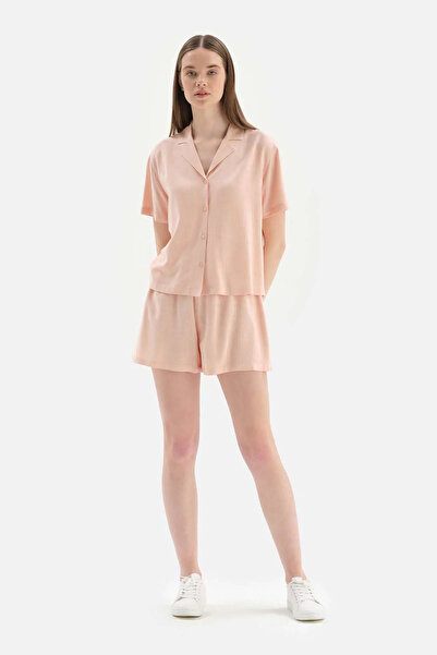 Dagi Ανοιχτό ροζ πλεκτό σορτς