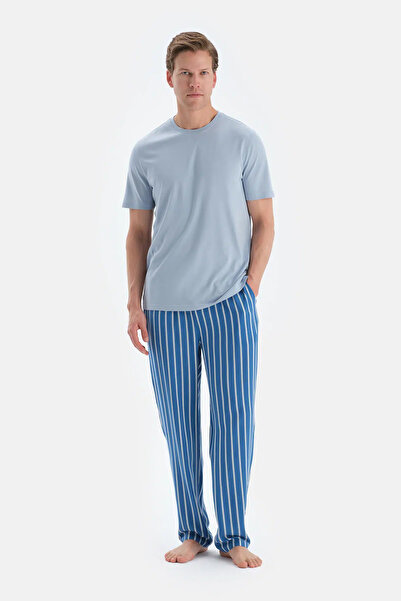 Dagi Açık Mavi Kısa Kollu Tişört Pantolon Pijama Takımı