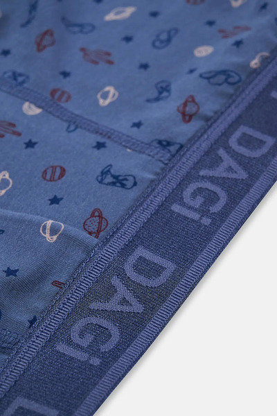 Dagi Mavi 2'li Desenli Micro Modal Boxer