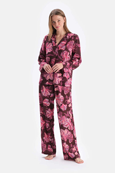 Dagi Cămașă țesută cu imprimeu Burgundy Meter