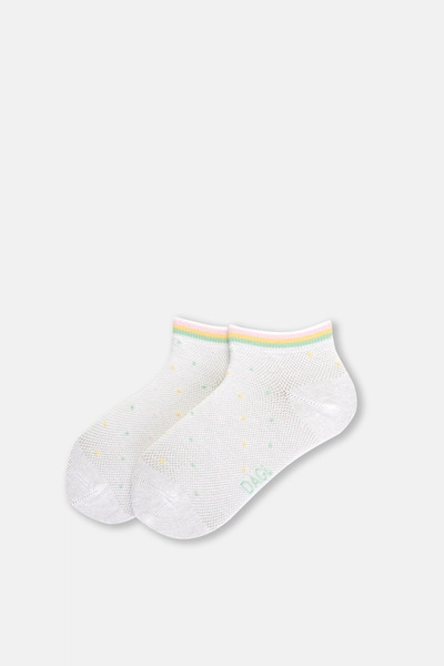 Dagi Beyaz Kız Çocuk Puantiyeli Çorap