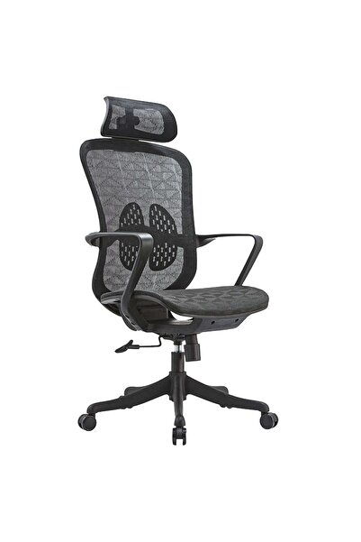 Timebox Scaun ergonomic, plasă, profil lombar flexibil, până la 135°, reglare tetieră, înălțime reglabilă