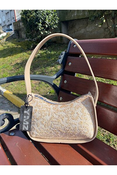 YMZBAG Authentic Woven Body Artificial Open Gold Edged Baguette Bag