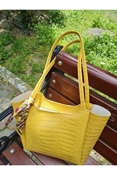 YMZBAG ŽUTI šal Detaljan mekani krokodil sa zatvaračem Torba za rame