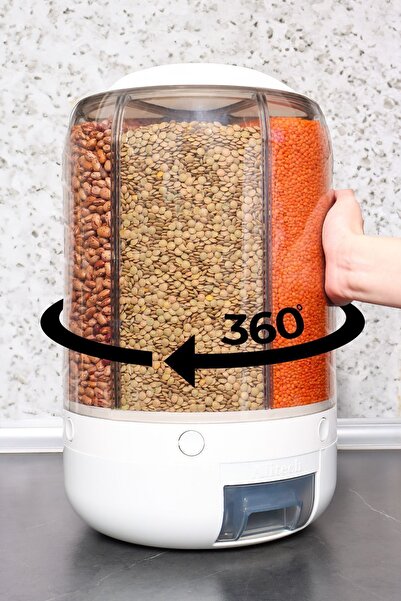 ALİTECH 10 Kg Capacity Styles Food and Pulses, Storage Container, 6 Compartments, Organizer 360 Degree Rotatable