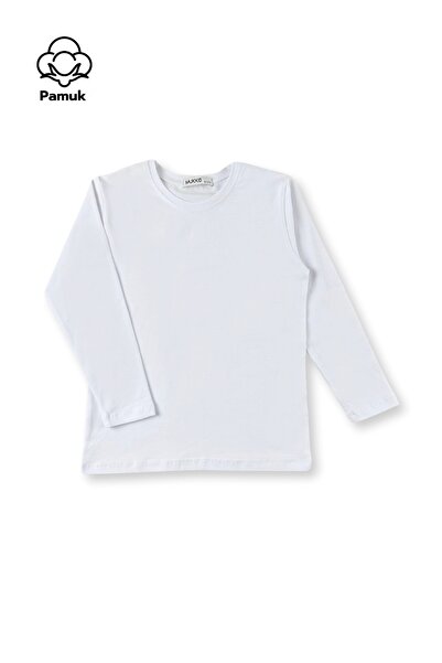 MK Mukko Kids Kız Erkek Çocuk 6'Lı Set Düz Basic Mevsimlik Uzun Kollu Tişört - Üst Badi T-shirt