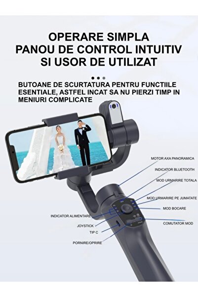 OEM Selfie Stick Stabilizer with 3 Axes for Phone - Clear Filming without Shaking