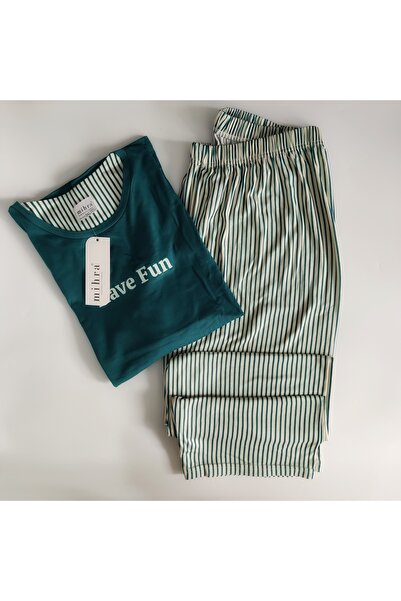 Mihra Milan Kumaş Kadın Büyük Beden Pijama Takımı