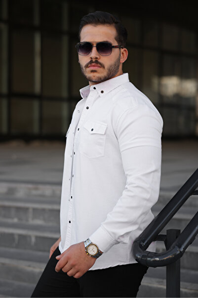 WOWA COMPANY Чоловіча джинсова сорочка з подвійною кишенею