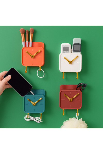 Generic Wall Mount Holder for Bathroom & Kitchen – Decorative Organizer with Gold Accents, Mail & Key Rack