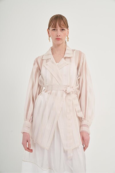 FTZ WOMEN Șapcă din organza pentru femei Bej 31044