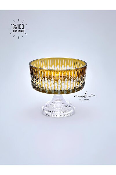 AKDEN STORE Crystal Decor Glass Bowl, Presentation Bowl, Salad Bowl