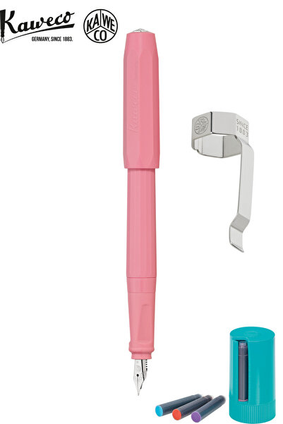 Kaweco WD 10002220 PERKEO DOLMAKALEM PEMBE ŞAKAYIK F UÇ + Kartuş Kutusu 8'li ...