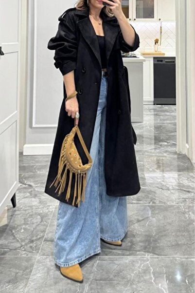 Suziş KUŞAKLI SÜET TRENÇKOT 9608