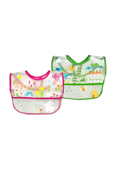 iplay 2 Adet, I Play Su Geçirmez 9-18 Ay Eva Kumaş Bebek Cırtlı Mama Önlüğü, 2'li Paket