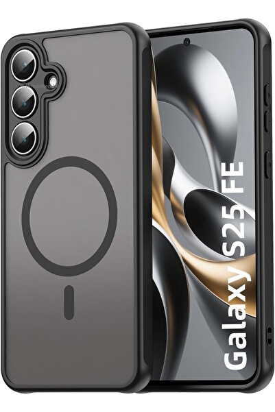 m.tk moveteck Samsung Galaxy S25 Fe Kılıf Kamera Çıkıntılı Magsafe Şarj Destekli Hassas Tuşlu Yumuşak Mat Kapak