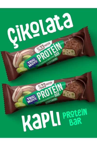 TrioMove Protein Bar - Antep Fıstıklı %33 Protein, 50 g x 9 Adet Trio Move