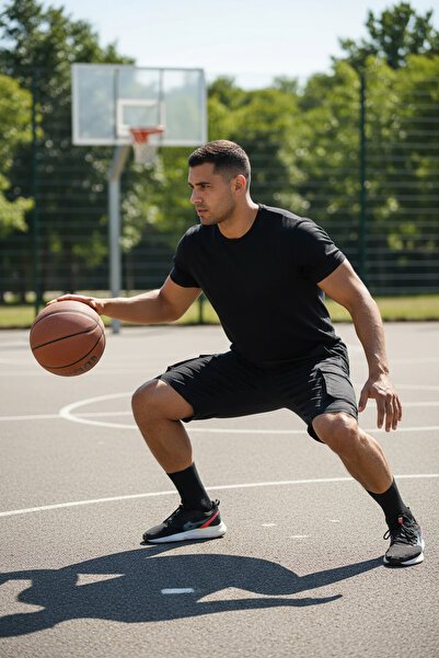 modacix Likralı Gabardin Bermuda Şort - Erkek Şort - Kapri Şort - Siyah Şort