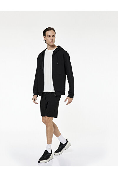 Koton Viscose Blend Zippered Pocket Detailed Waist Lace-Up Sports Shorts