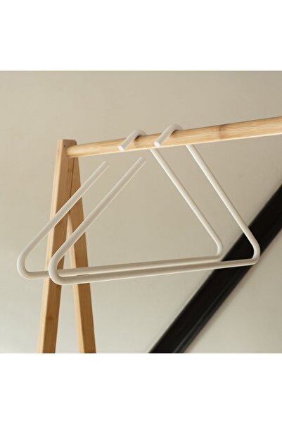 VENON Metal Triangle Clothes Hanger Set of 6 – White Color, Wardrobe Interior Clothes Rack