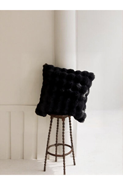 FeelHome Bubble Rabbit Feather, moale, față-verso, husă de pernă pufoasă cu fermoar ascuns 40x40 negru