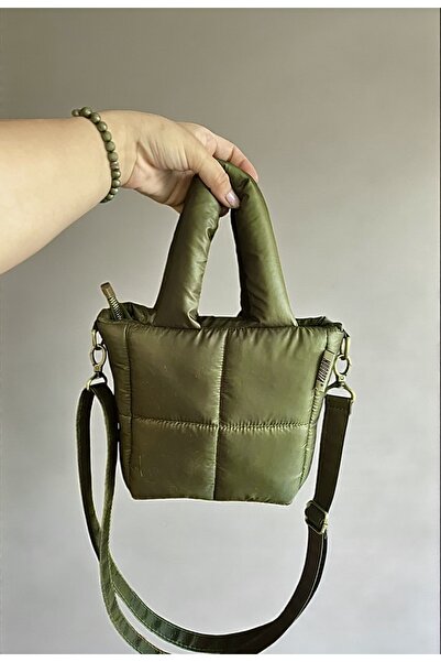 Nuggita Γυναικεία τσάντα Nuggıta Γυαλιστερό Χακί - Piccolo Quadrato - Αδιάβρο...