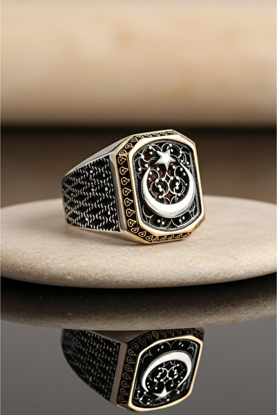 Takıdepo Ay Yıldız Model Taşsız Gümüş Yüzük