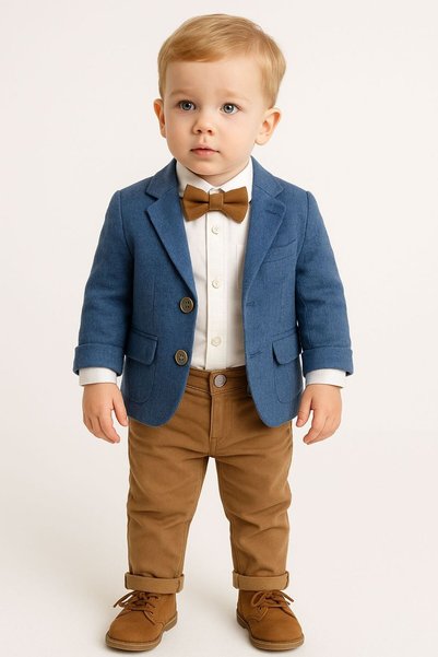 kids republic by meemseen independent Boys’ 4-Piece Formal Suit Set with Blazer, Shirt, Bow Tie & Pants