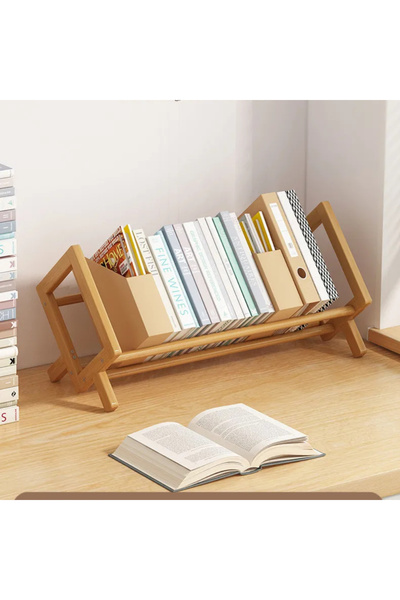 Denla %100 Masif Gürgen Ağacından Masa Üstü Kitaplık – Doğal Ahşap, Şık ve Da...
