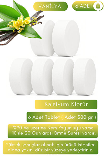 Saban 6 Adet Vanilya, Ev Tipi Nem Alıcı Tablet 500g | Küf Ve Rutubet Giderici...