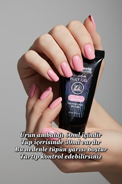 Easy Beauty 30ml Soft Pembe Protez Tırnak Jeli Poly Jel Evde Kolay Protez Tır...