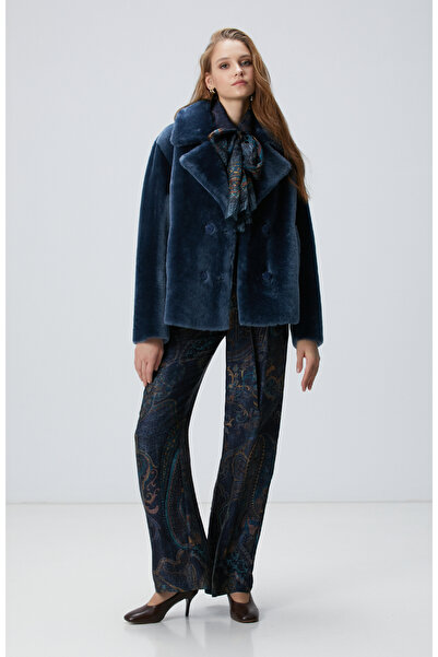 Network Petrol Kadın Deri Kaban