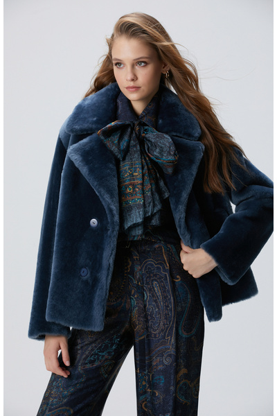 Network Petrol Kadın Deri Kaban