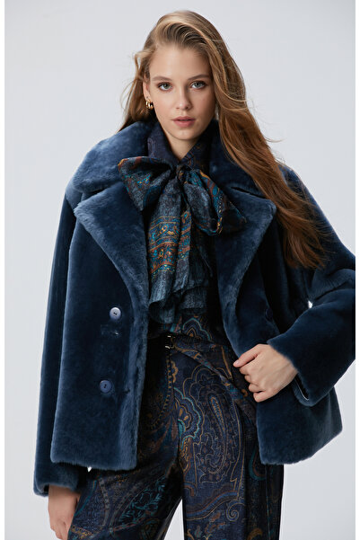 Network Petrol Kadın Deri Kaban