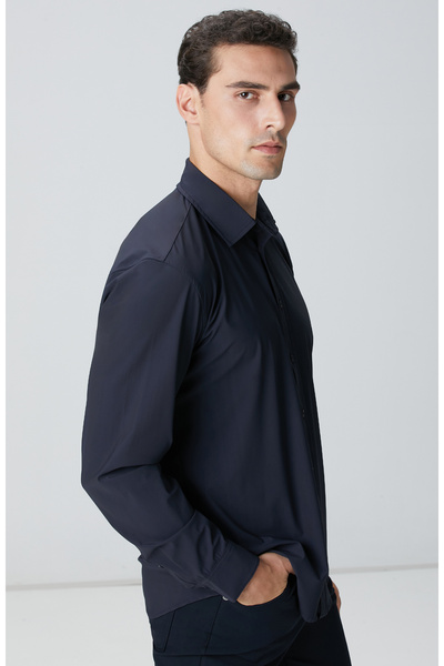 Network Lacivert Gömlek