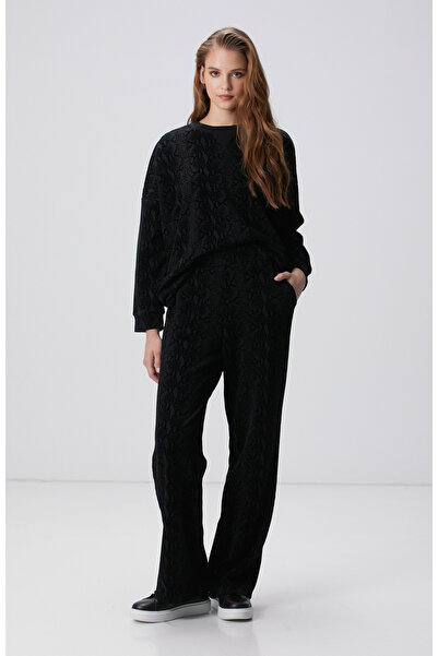 Network Siyah Baskılı Eşofman