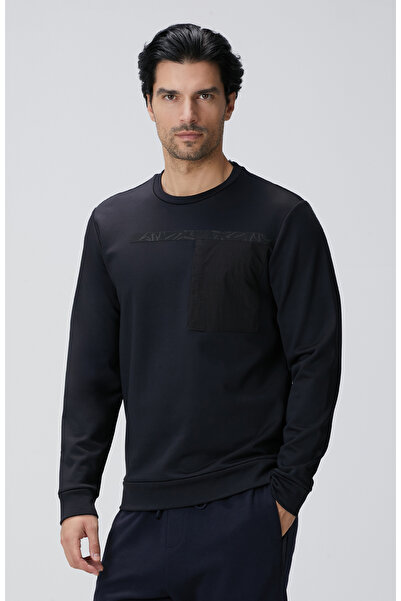 Network Siyah Baskılı Sweatshirt