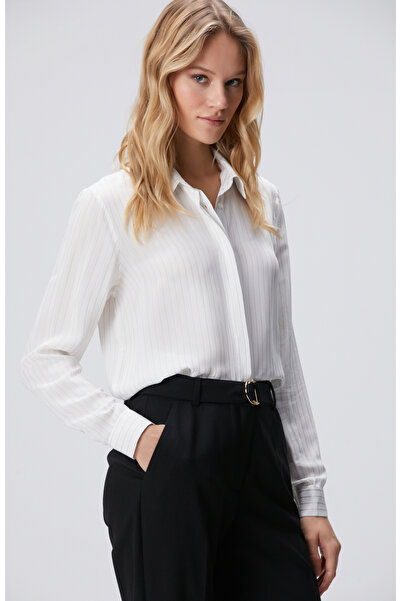 Network Kırık Beyaz Viskon Gömlek