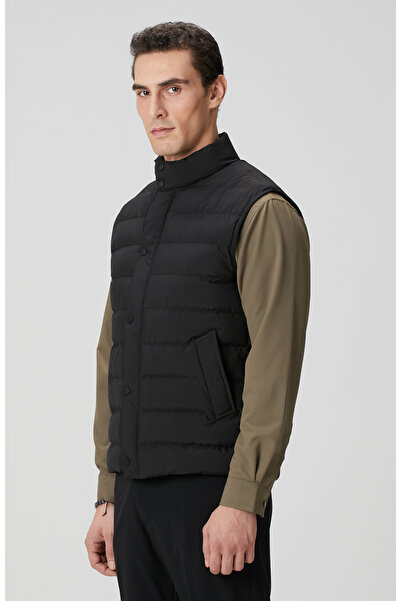 Network Siyah Ray Kapitoneli Casual Yelek