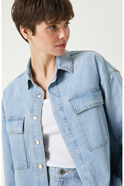 Network Açık Indigo Mavi Denim Gömlek