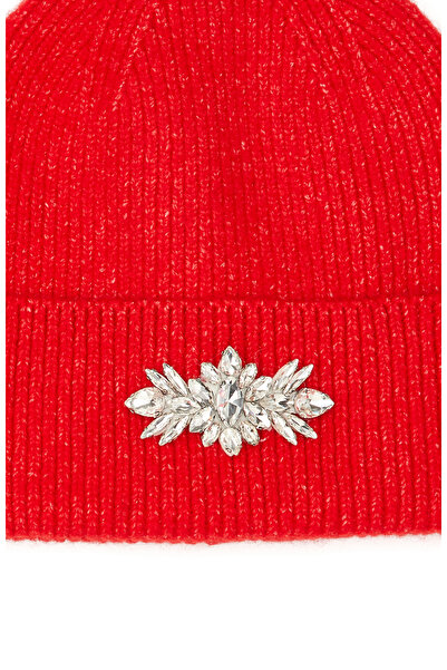 Network Kırmızı Kadın Yün Karışımlı Bere