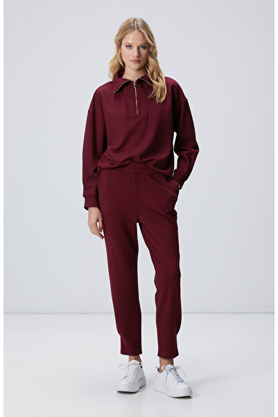 Network Bordo Paçası Pile Detaylı Eşofman