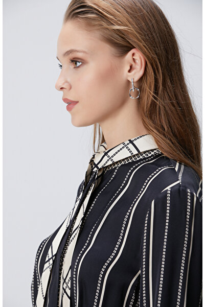 Network Silver Gümüş Rengi Kadın Küpe