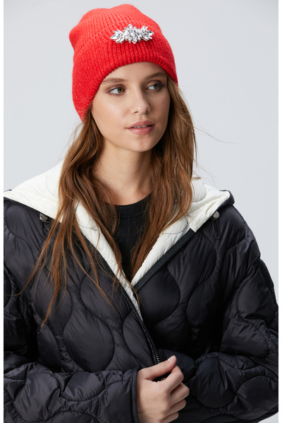 Network Kırmızı Kadın Yün Karışımlı Bere