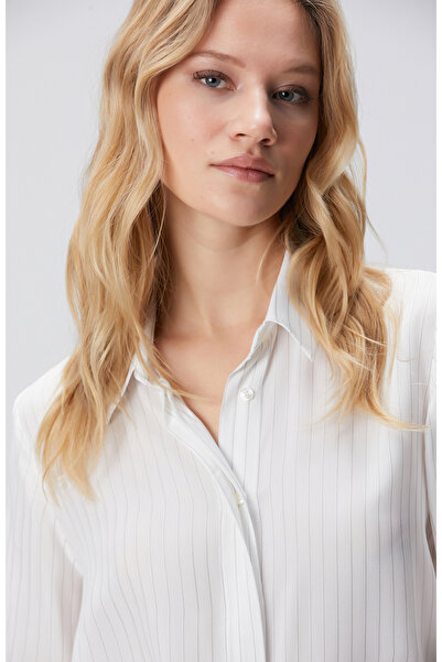 Network Kırık Beyaz Viskon Gömlek