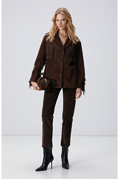 Network Koyu Kahverengi Denim Pantolon