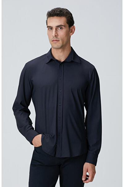 Network Lacivert Gömlek