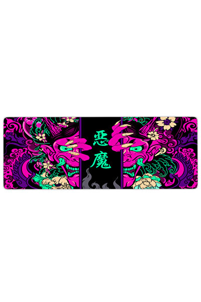 urzuva Toxic Demon Pink Gaming Oyuncu Mouse Pad 80x30 cm 3mm Mousepad