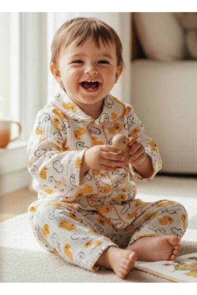 ALTINTAŞ BABY Civciv Baskılı Bebek Pijama Takımı